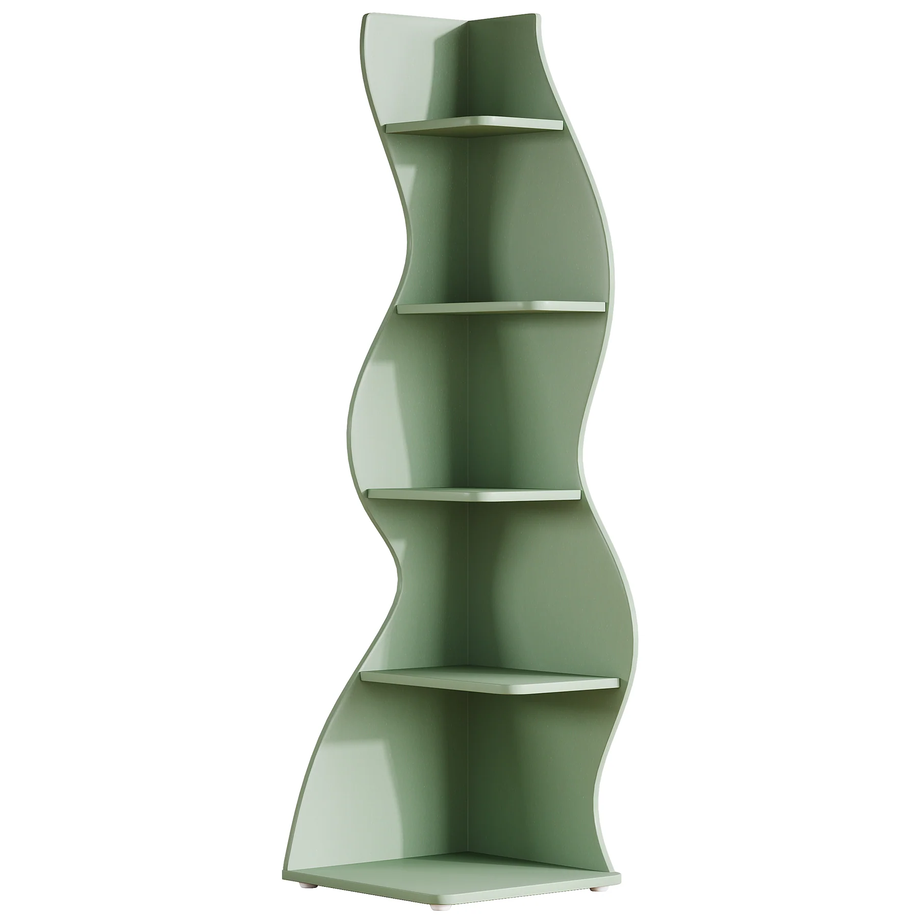 5-Tier Corner Shelf, Wavy Bookshelf Bookcase Display Rack for Home Office - Image 16