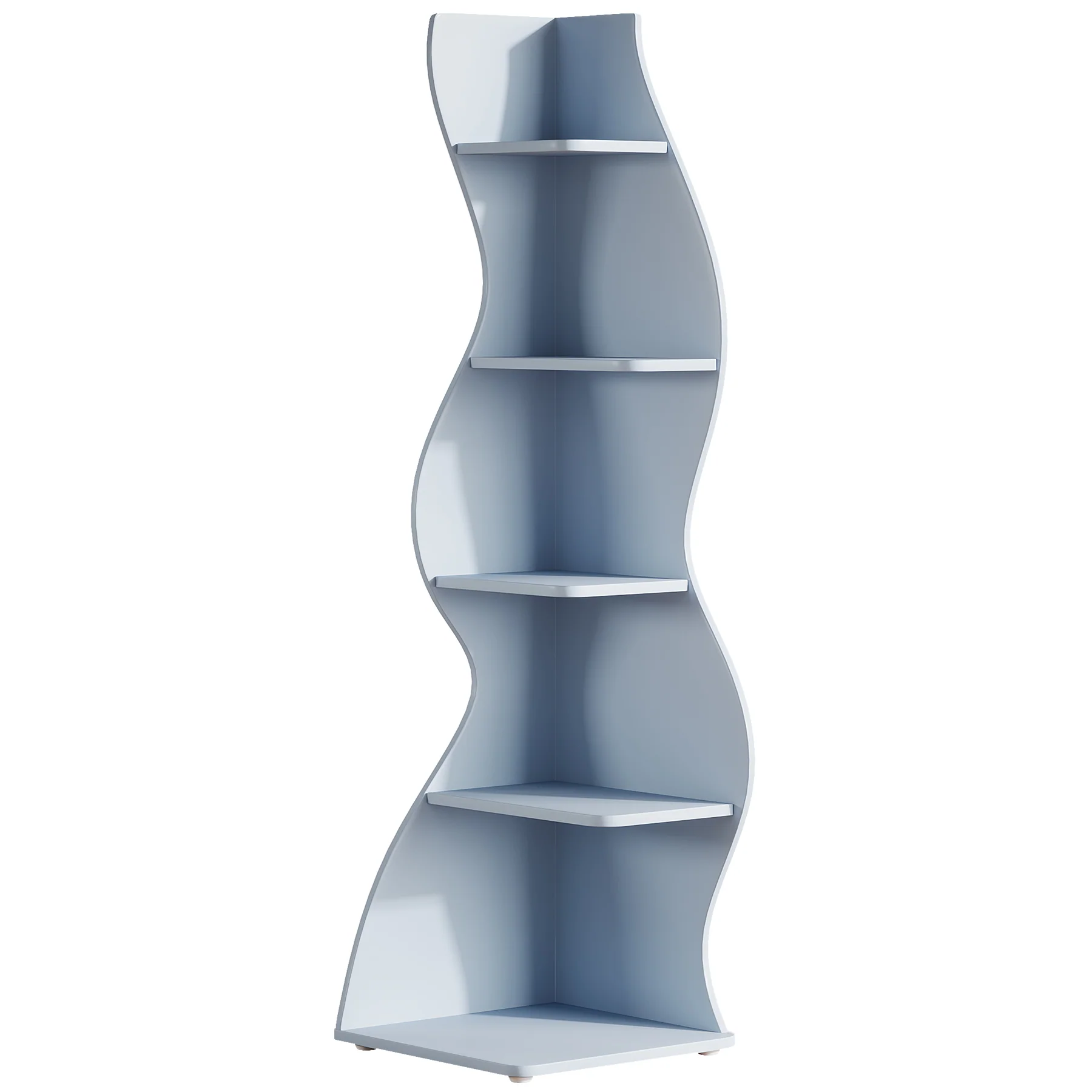 5-Tier Corner Shelf, Wavy Bookshelf Bookcase Display Rack for Home Office - Image 19
