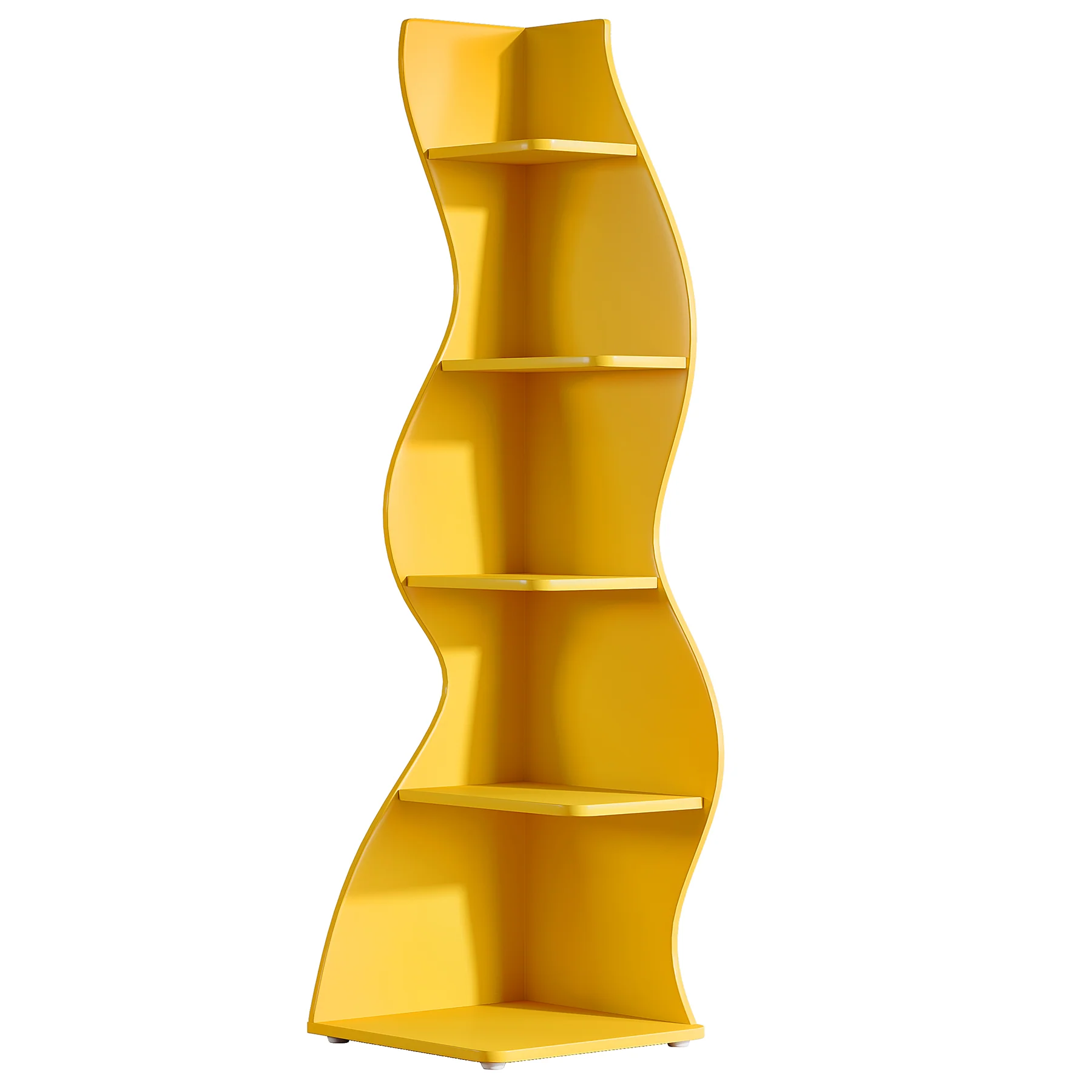 5-Tier Corner Shelf, Wavy Bookshelf Bookcase Display Rack for Home Office - Image 25