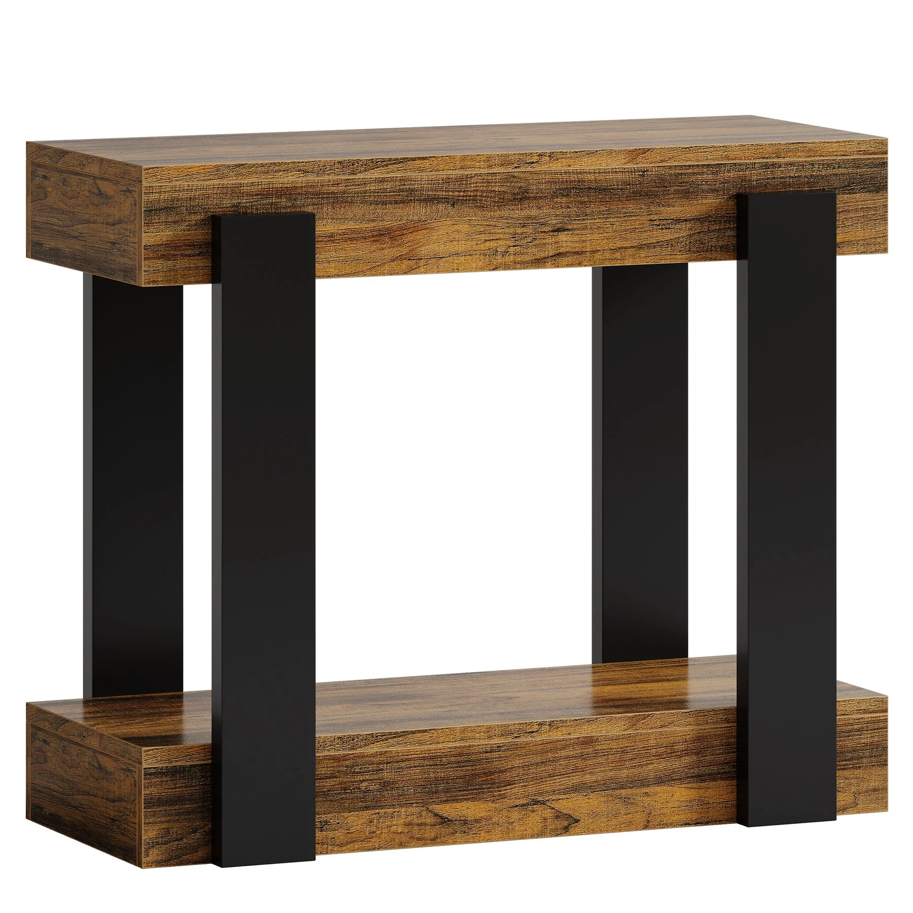 2-Tier End Table, Farmhouse Side Table with Storage Shelf for Living Room - Image 8