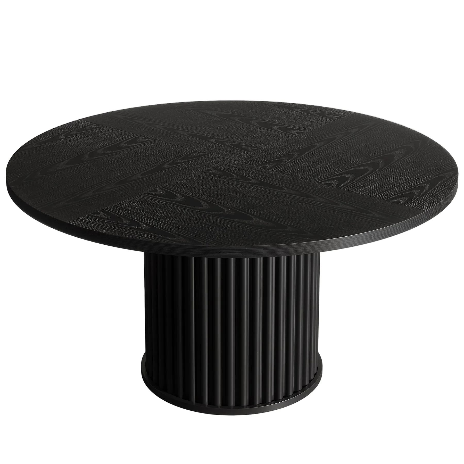 47" Round Dining Table, Wood Kitchen Table With Sturdy Fluted Metal Base - Image 15