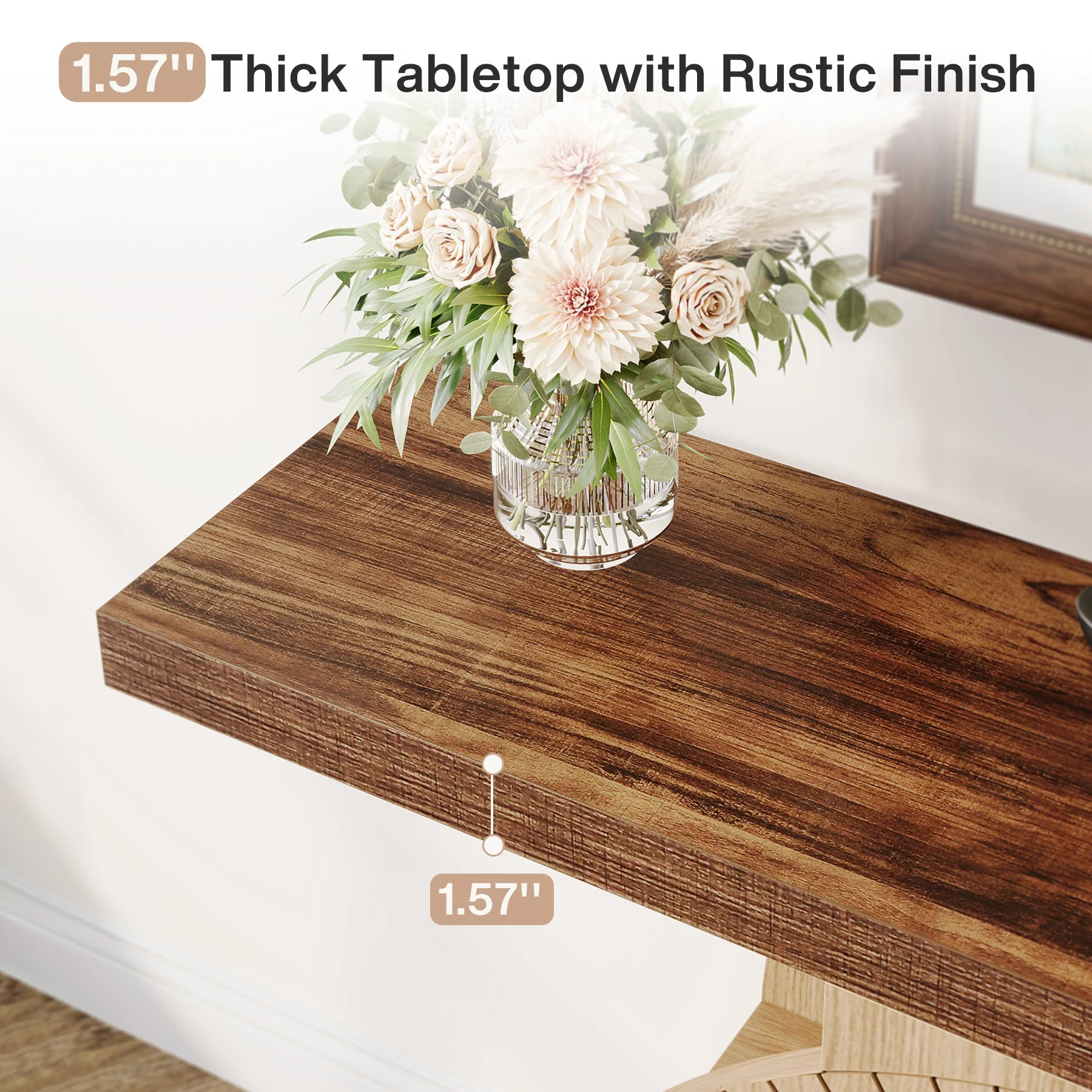 39.3" Console Table, Elegant Wood Sofa Table Hallway Table - Image 6