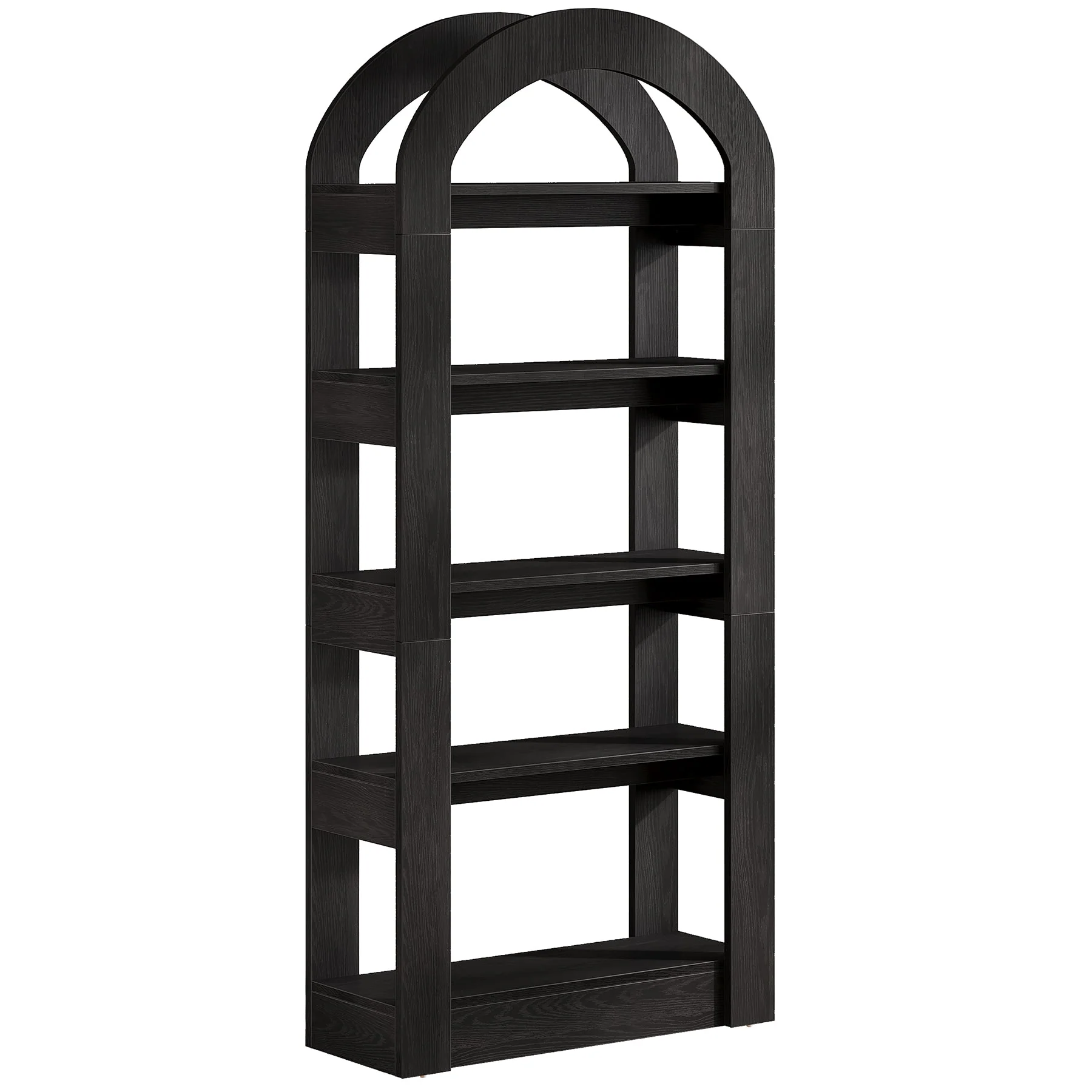 5-Tier Arched Bookshelf, Tall Bookcase Display Shelf for Living Room - Image 10