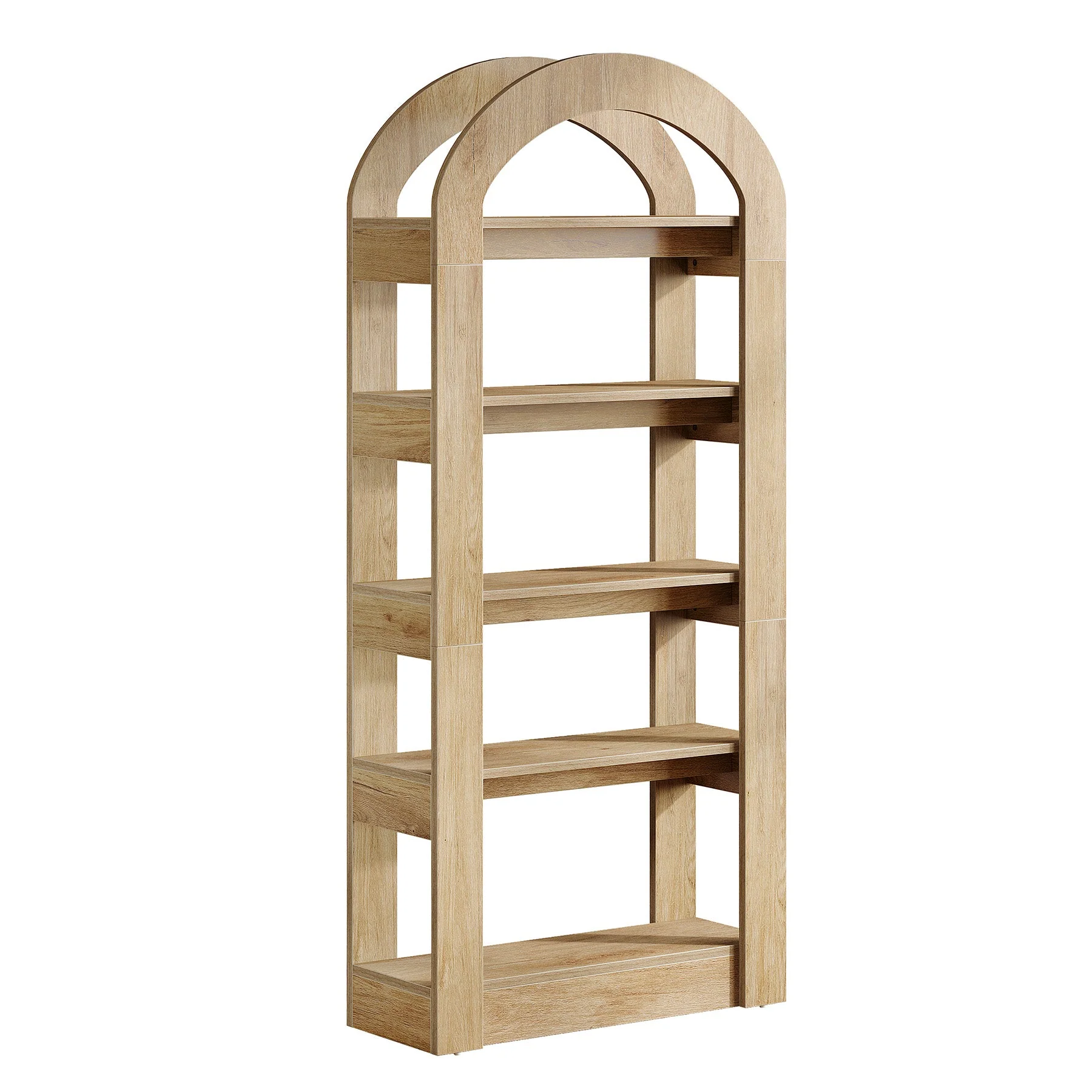 5-Tier Arched Bookshelf, Tall Bookcase Display Shelf for Living Room - Image 13
