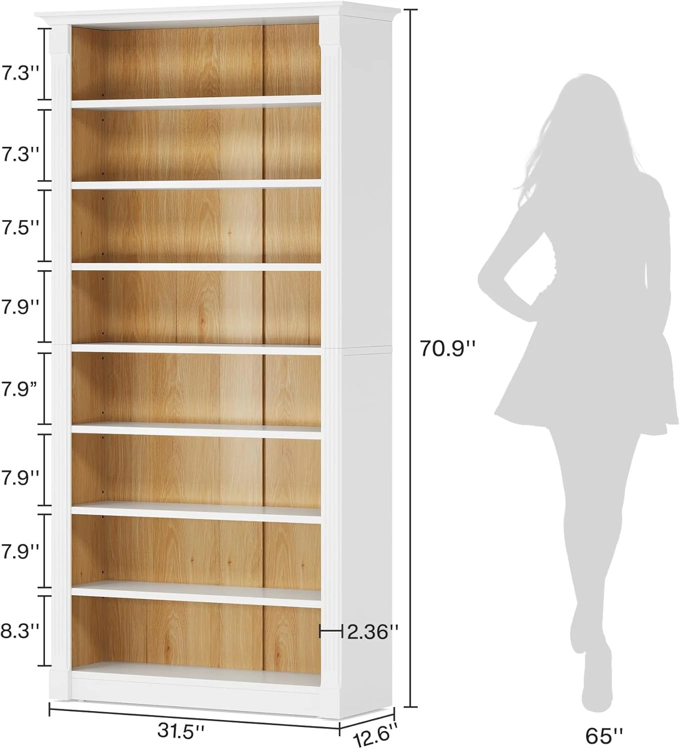 8-Tier Shoe Rack, Wooden Freestanding Shoe Storage Cabinet for 32-40 Pairs - Image 2