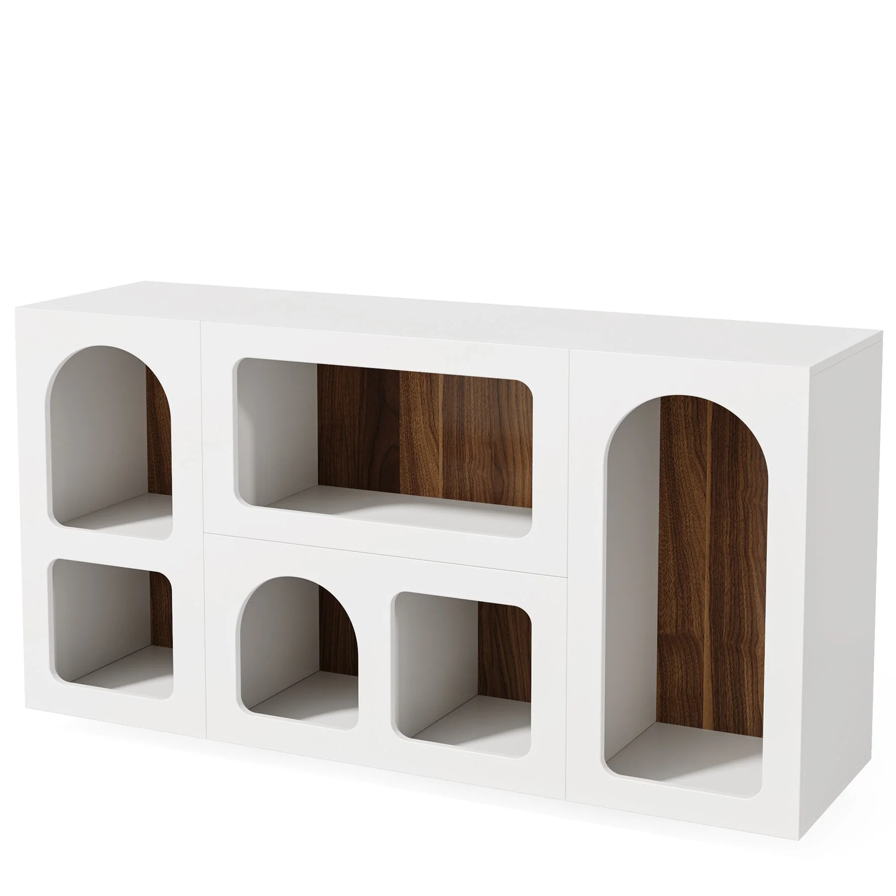 59" Console Table, Wooden Sofa Table Storage Organizer Entrance Table - Image 8