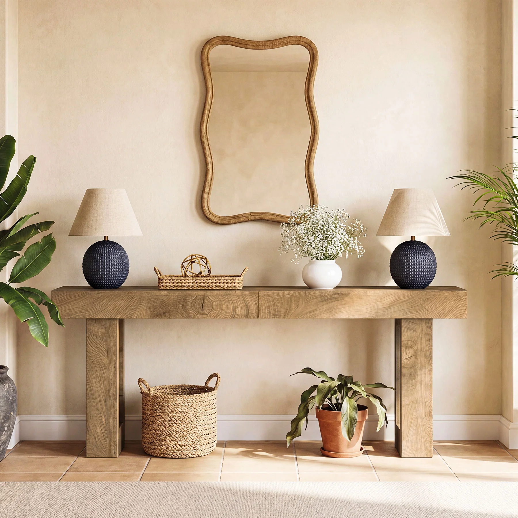 Wooden Sofa Table, 63-Inch Modern Console Table For Living Room - Image 29
