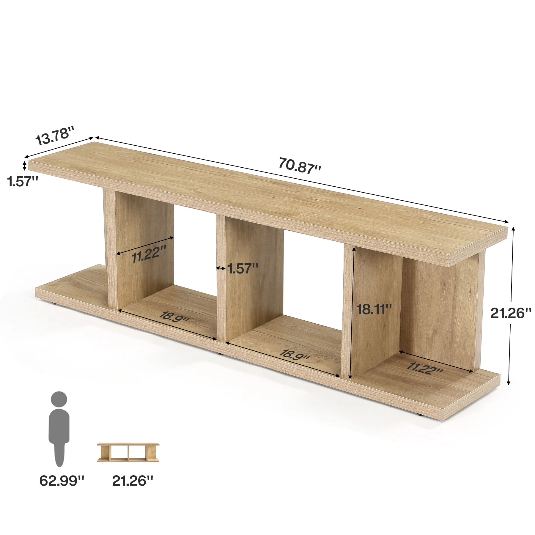 Tribesigns 70.8" TV Stand, Entertainment Center with Storage for Living Room - Image 2