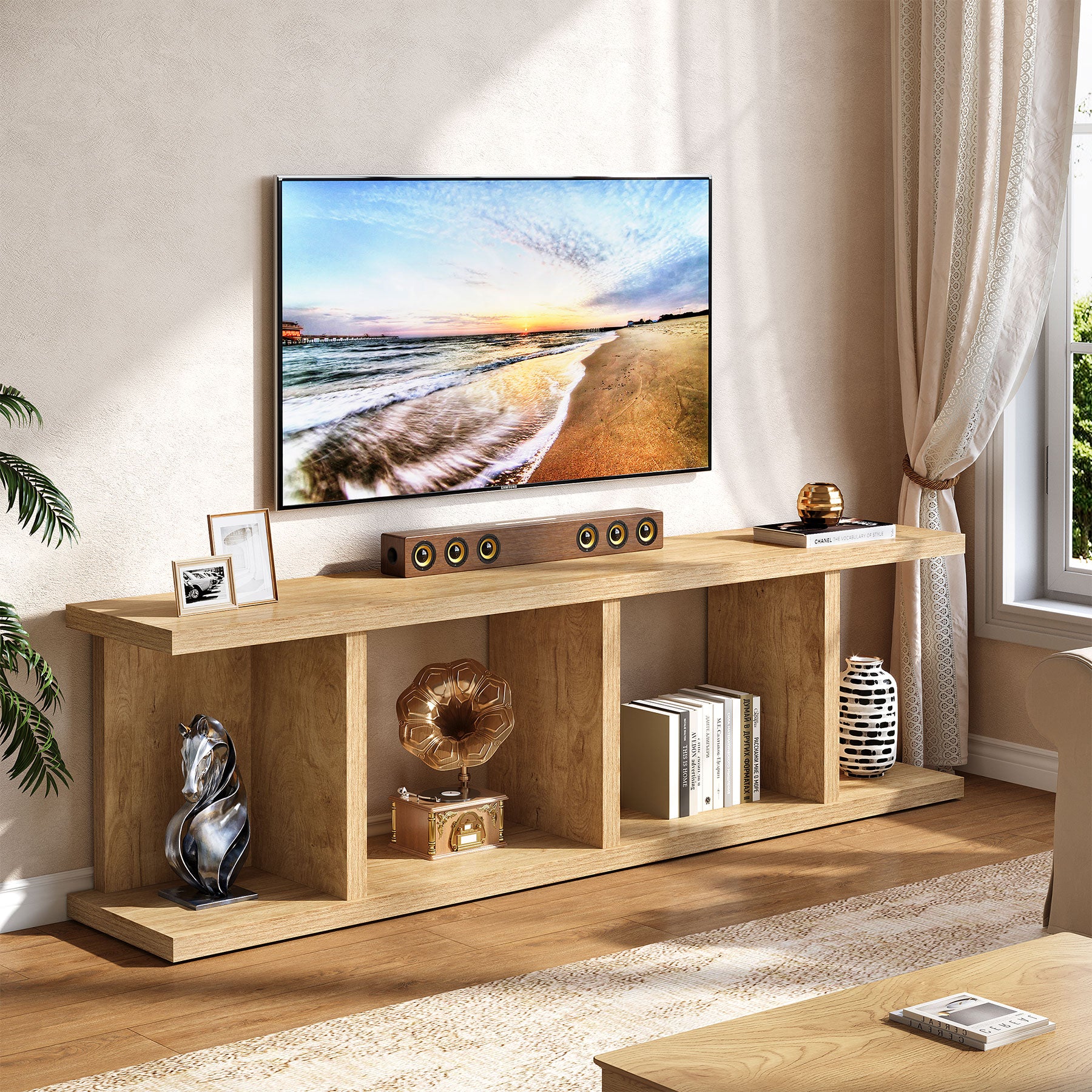 Tribesigns 70.8" TV Stand, Entertainment Center with Storage for Living Room - Image 4