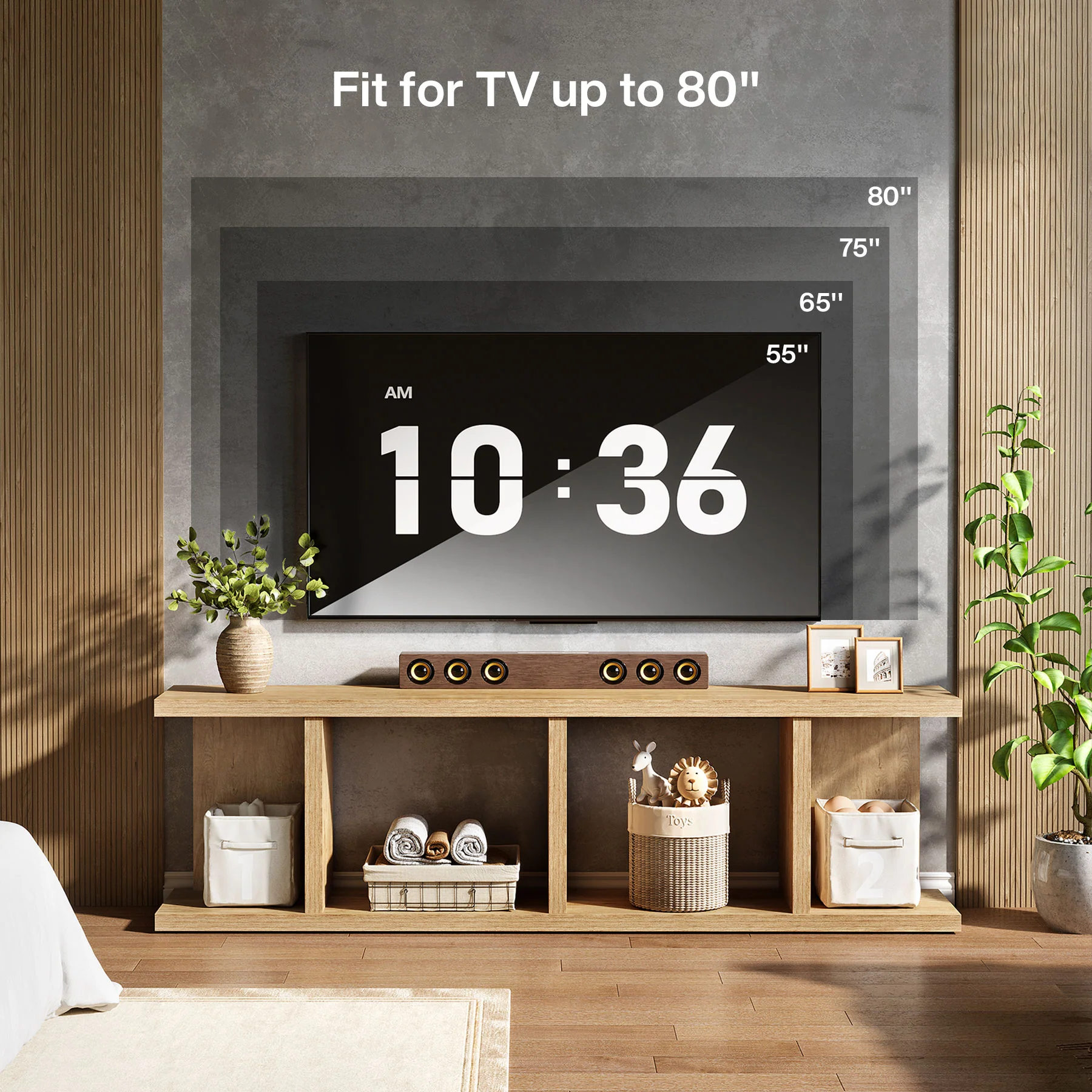 Tribesigns 70.8" TV Stand, Entertainment Center with Storage for Living Room - Image 6