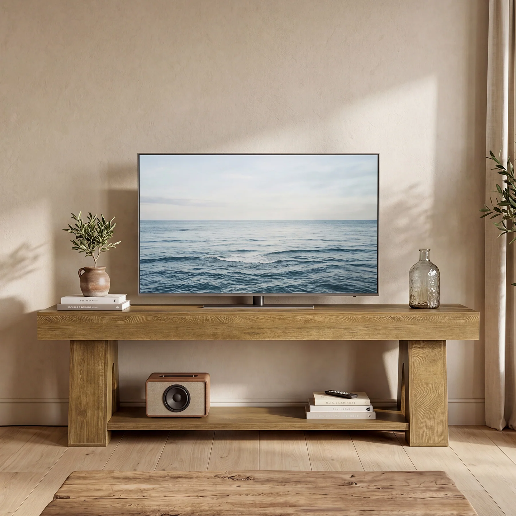 Tribesigns 63-Inch TV Stand for TVs up to 65 Inch, Wooden Media Console with Open Shelf - Image 9