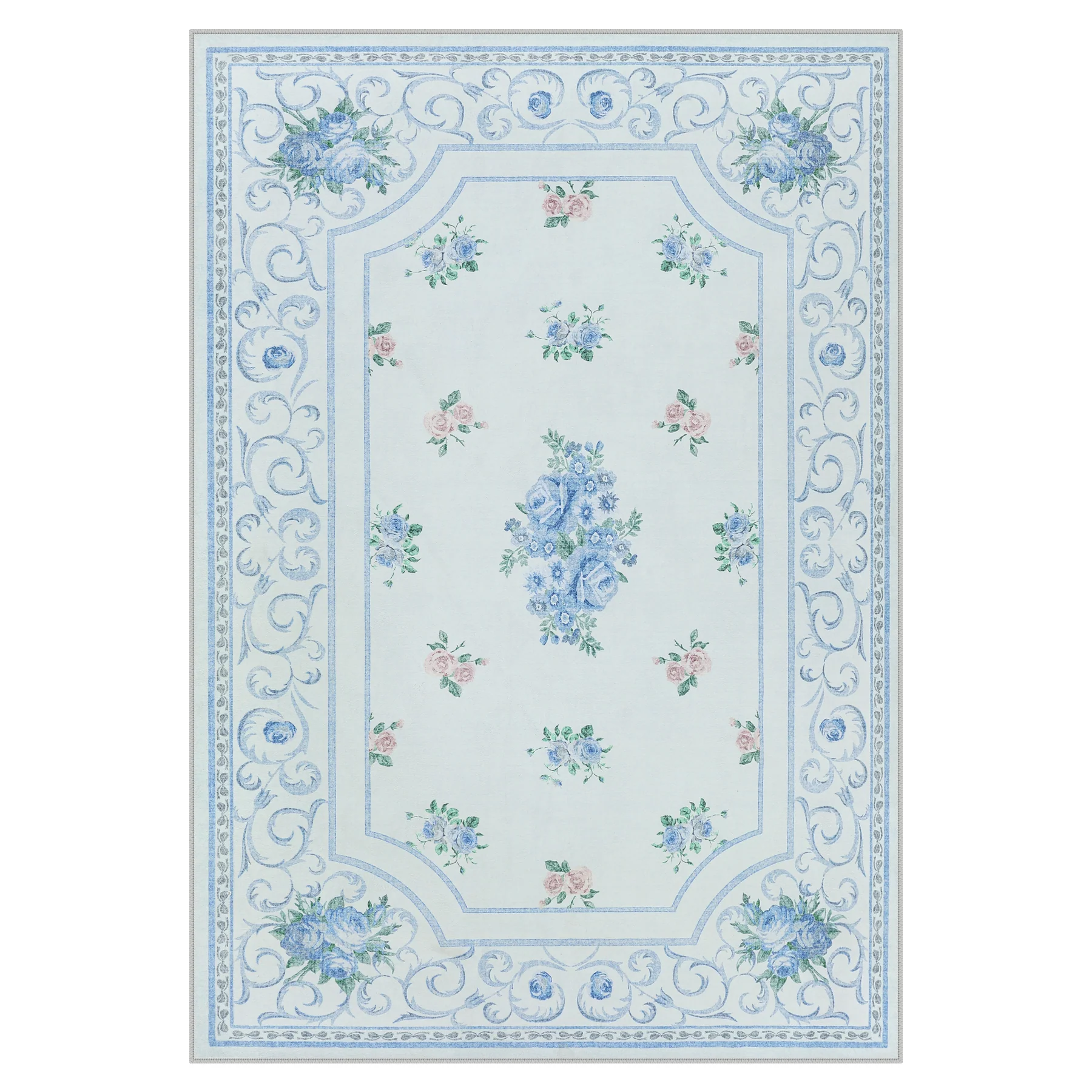 5x7/8x10 Boho Floral Area Rug, Vintage Soft Washable Low Pile Nursery Living Room Carpet, Oeko-Tex Certified - Image 20