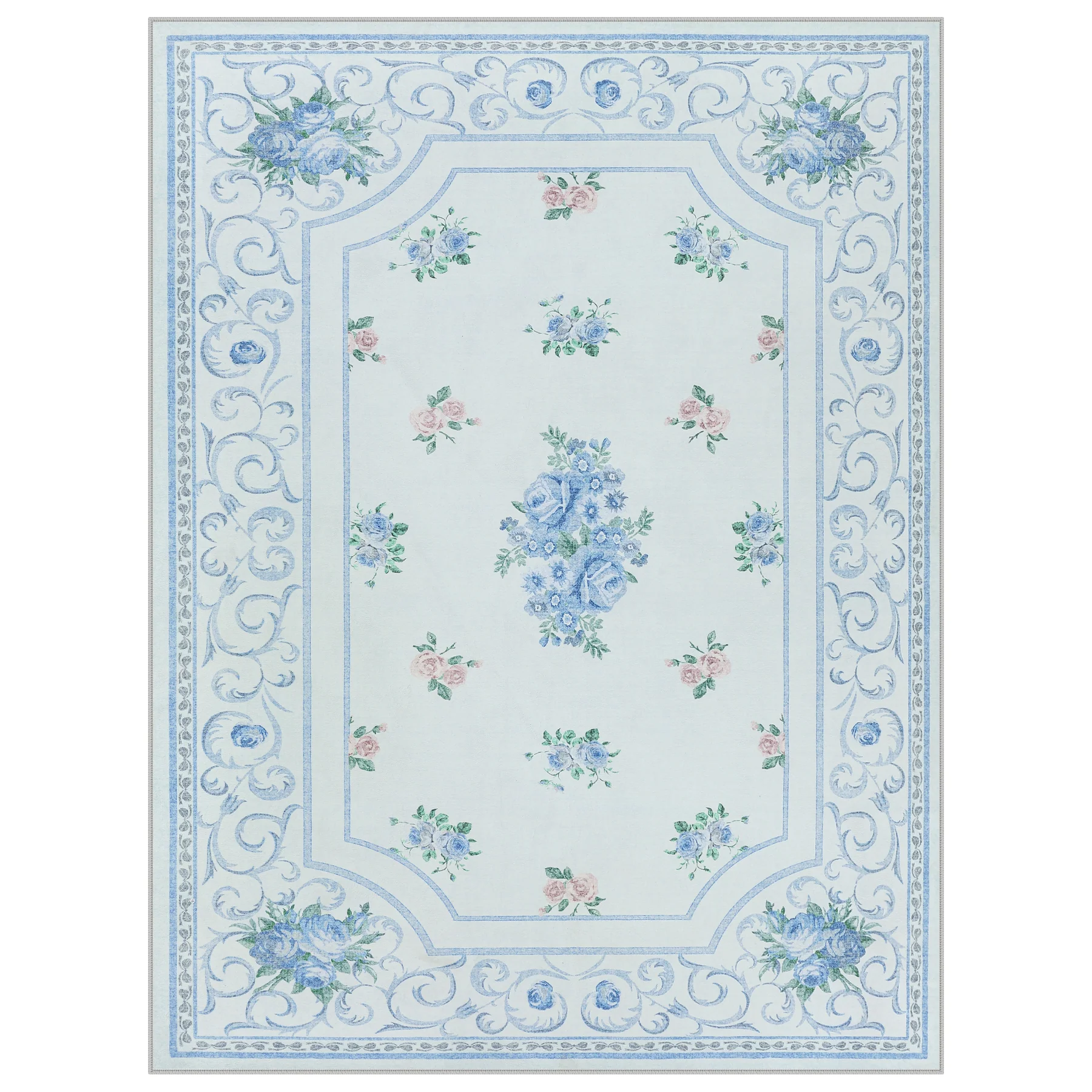 5x7/8x10 Boho Floral Area Rug, Vintage Soft Washable Low Pile Nursery Living Room Carpet, Oeko-Tex Certified - Image 28