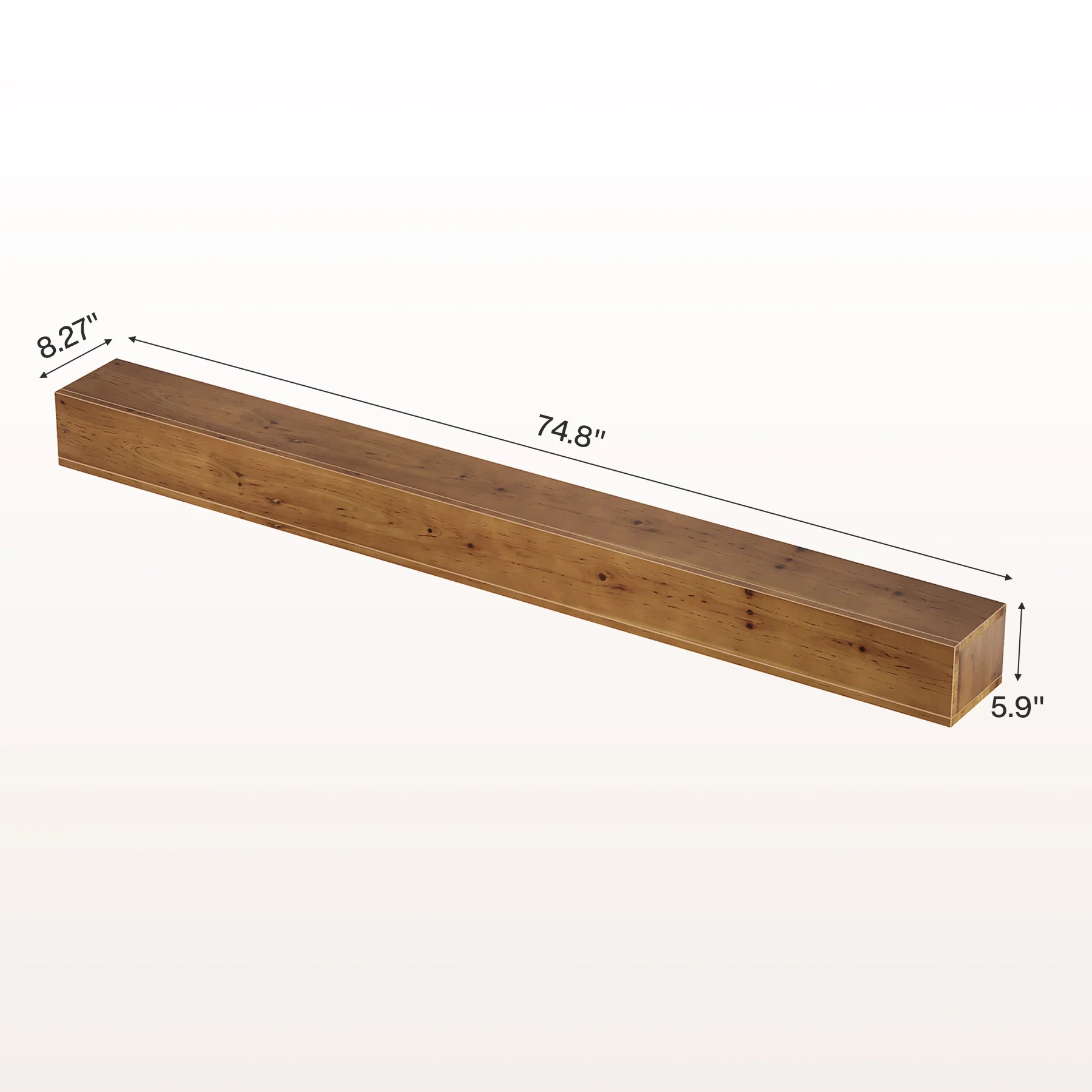 74.8" Fireplace Mantel Shelf, Wall Mounted Floating Shelves Display Shelves - Image 2
