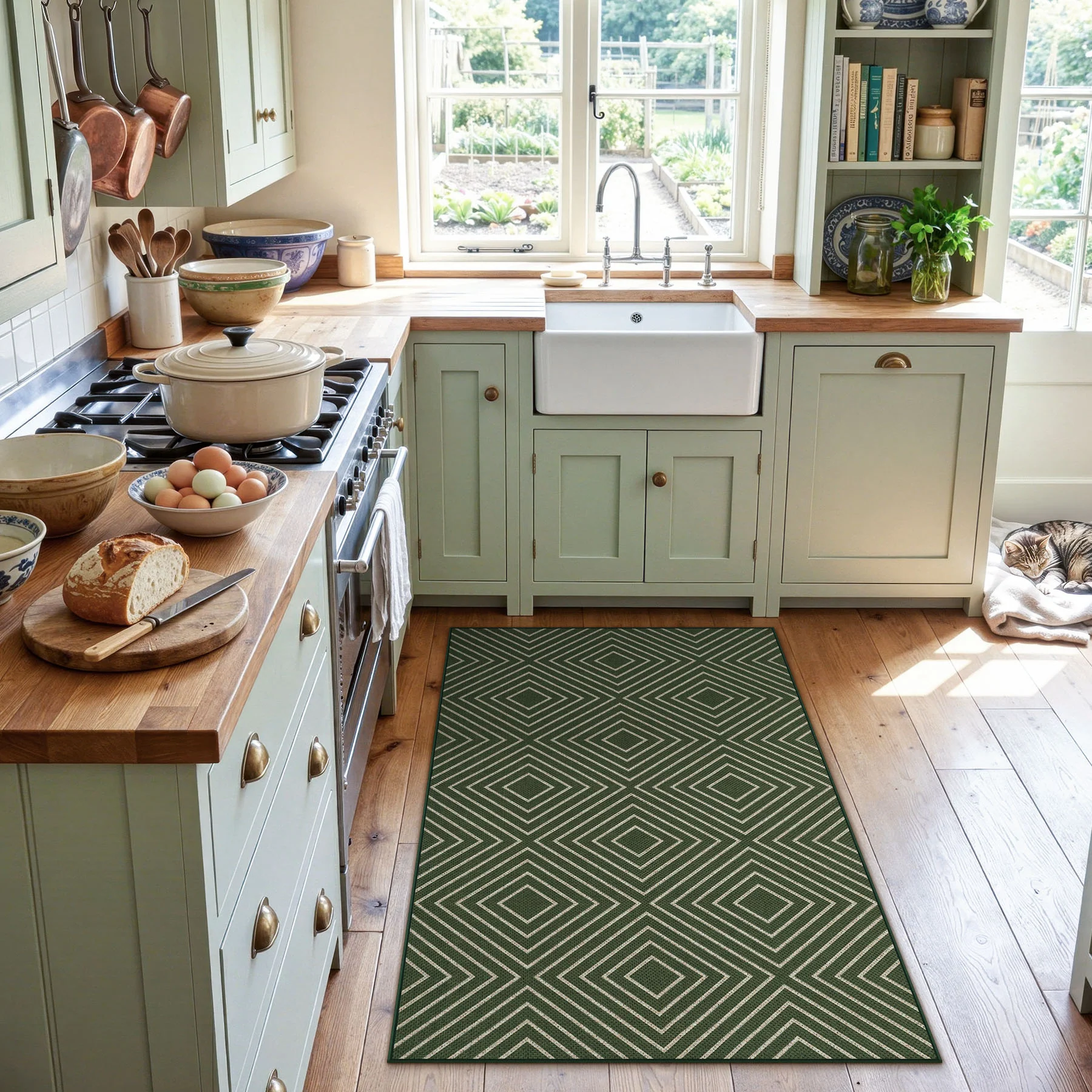 3x5 Modern Easy Jute Geometric Patio Rug, Washable Area Rugs Non-Slip Low Pile Carpet, Oeko-Tex Certified - Image 6