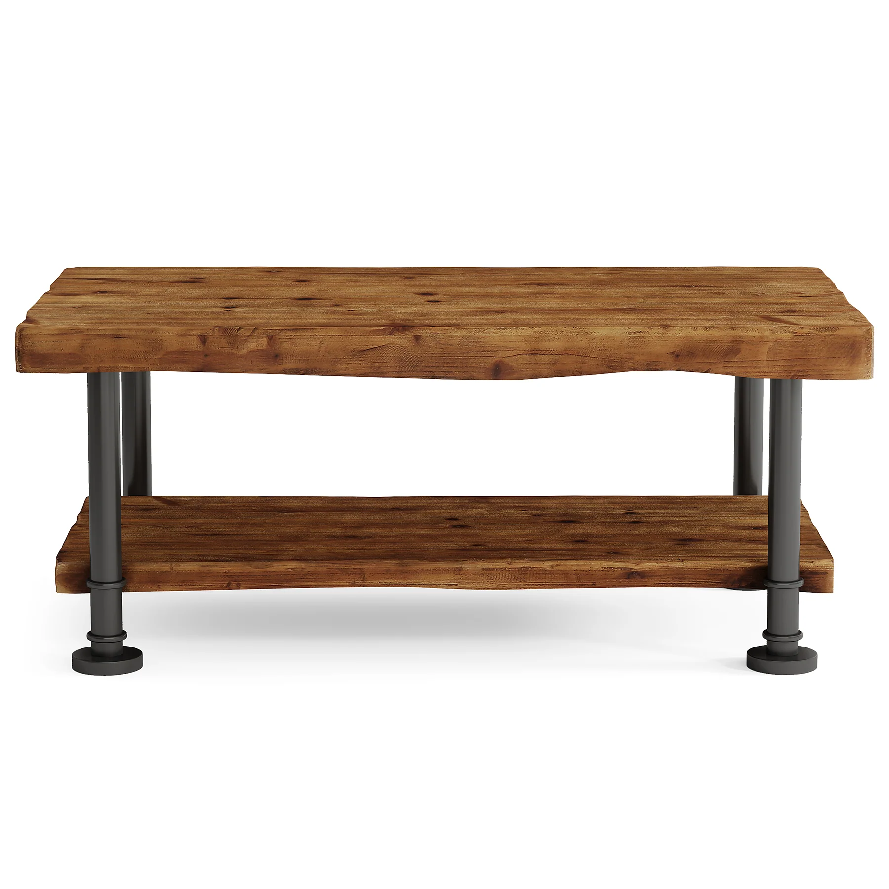 47" Coffee Table, Rectangular Wood Accent Center Table with 2-Tier Shelf - Image 9