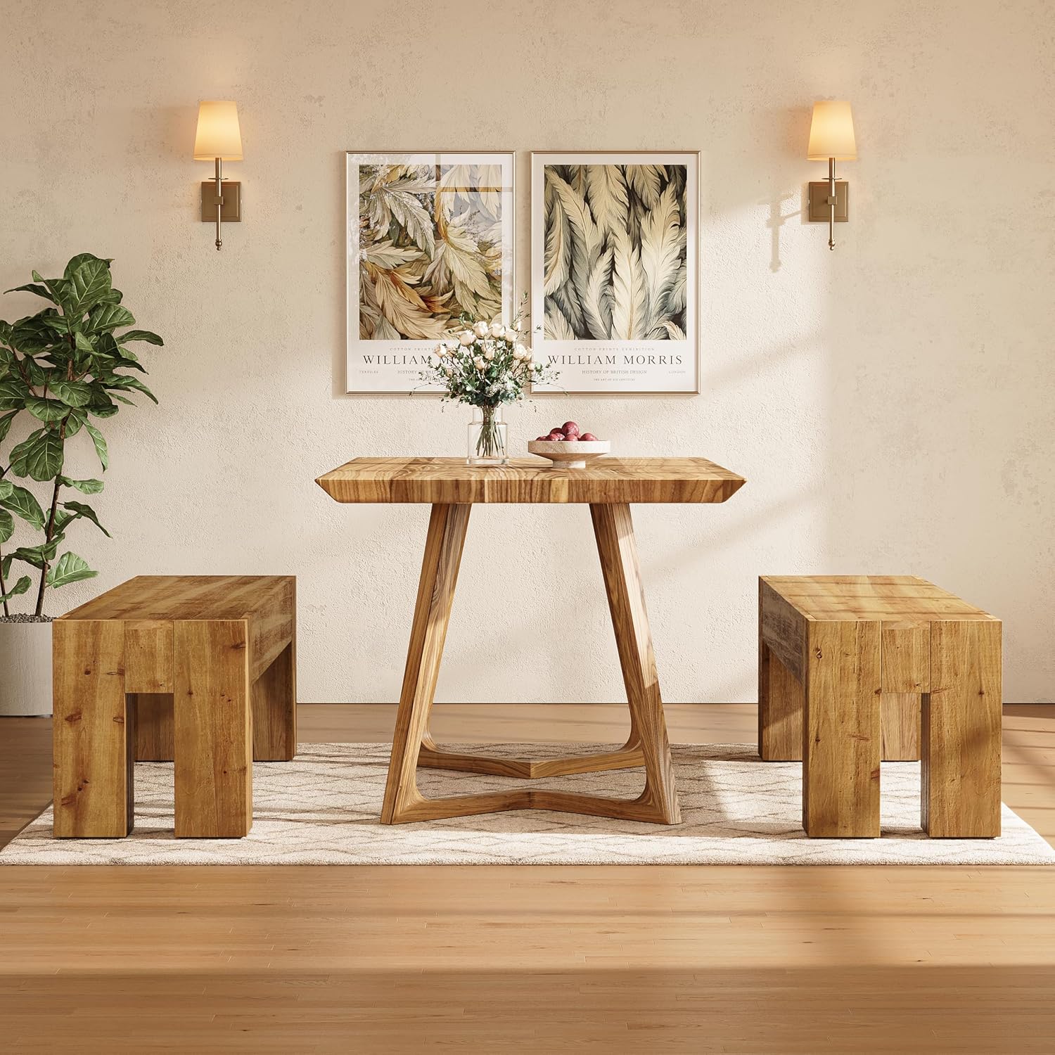 63" Long Dining Bench, Wood Kitchen Table Bench with Sturdy Frame - Image 5