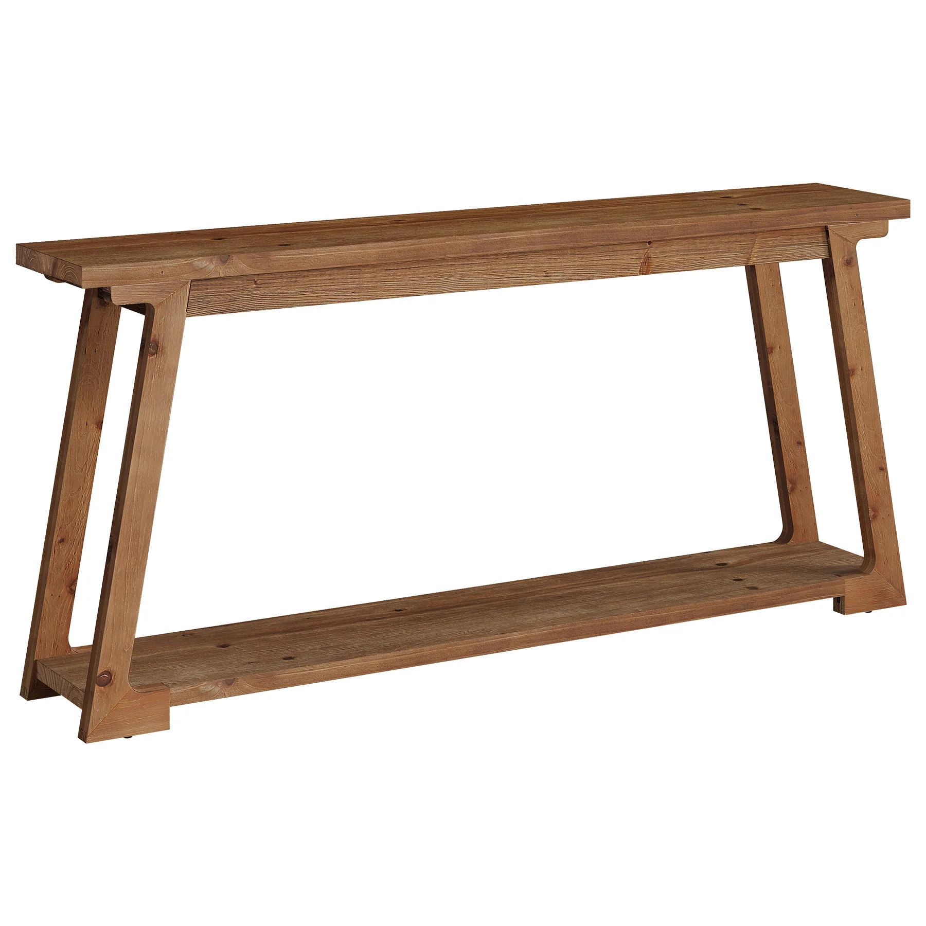 63" Console Table, Wood Sofa Table with 2-Tier Storage for Living Room - Image 11