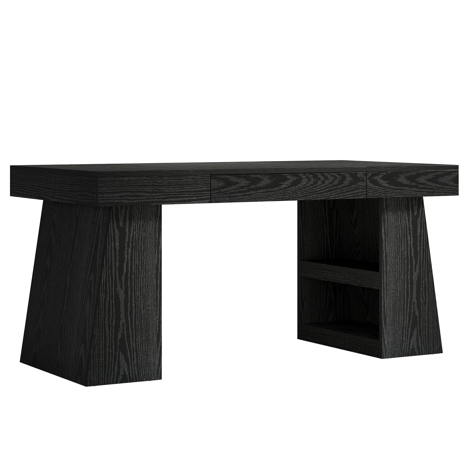 55" Dining Table, Wooden Kitchen Dinner Table with Storage Drawer for 4-6 People - Image 12