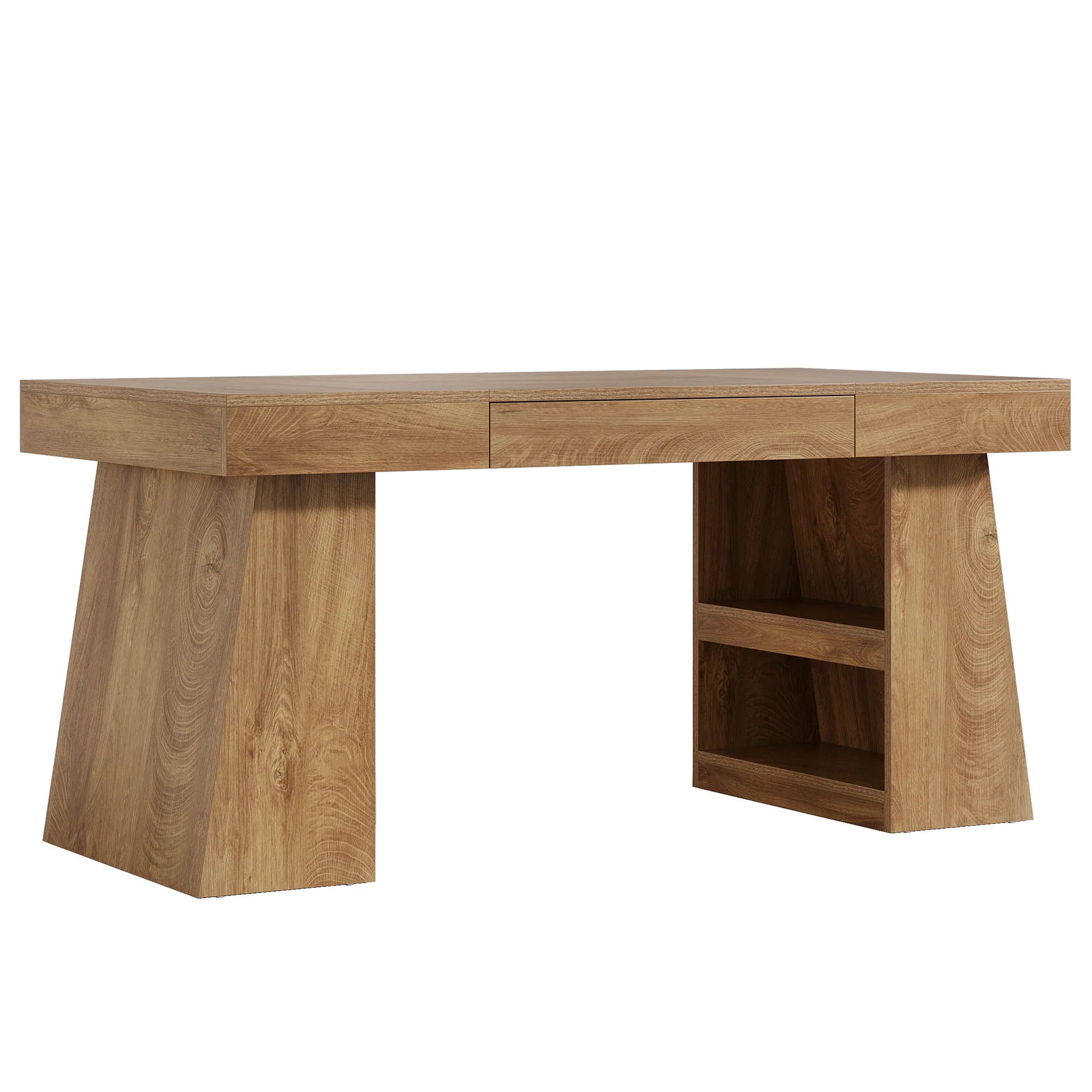 55" Dining Table, Wooden Kitchen Dinner Table with Storage Drawer for 4-6 People - Image 13