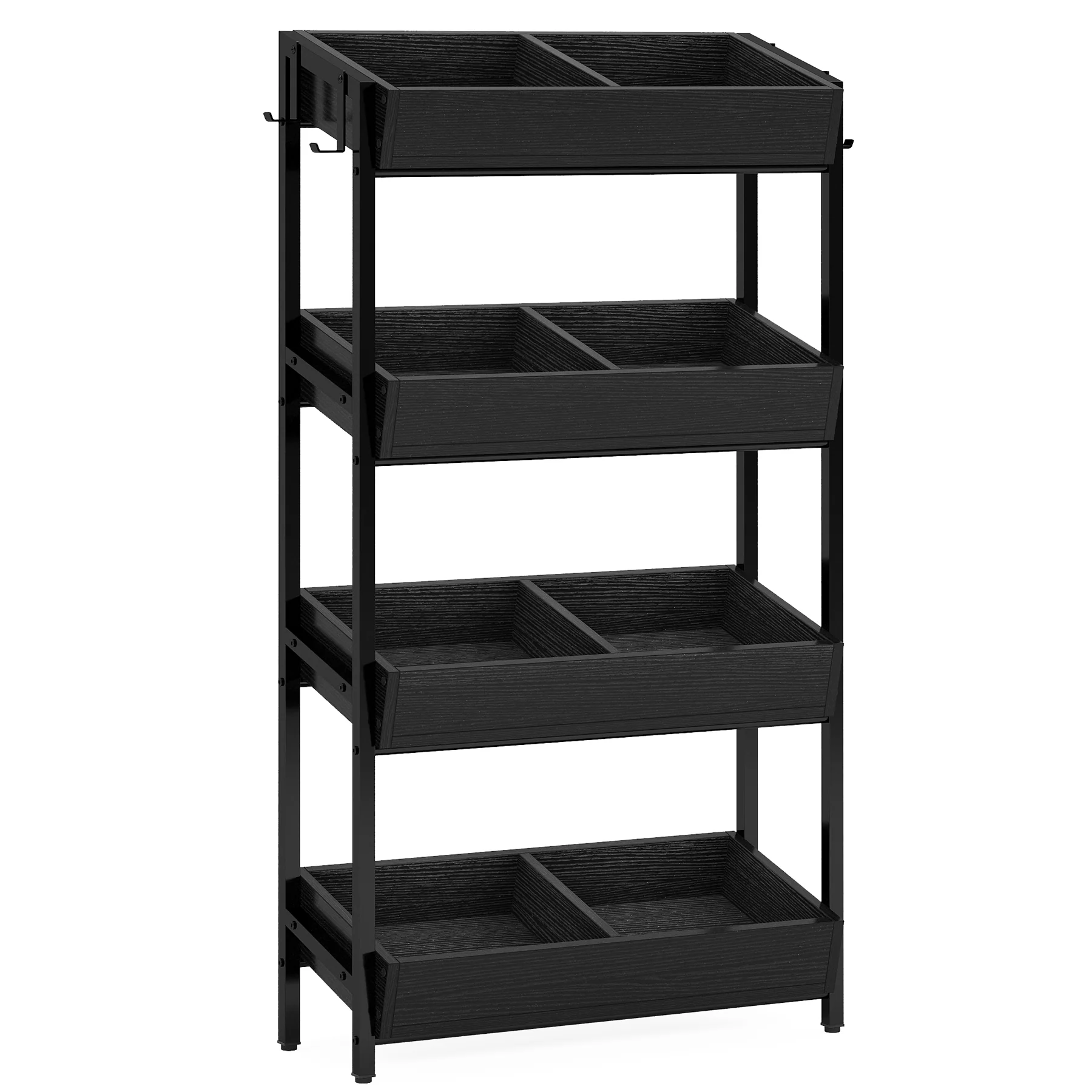 4-Tier Retail Display Rack, Wooden Snack Candy Rack Storage Shelf Organizer - Image 11