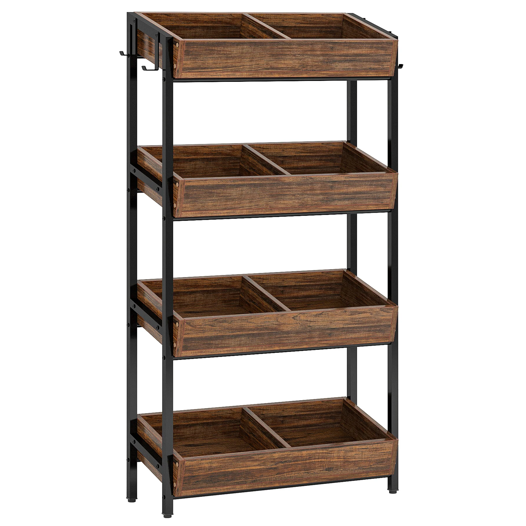 4-Tier Retail Display Rack, Wooden Snack Candy Rack Storage Shelf Organizer - Image 16