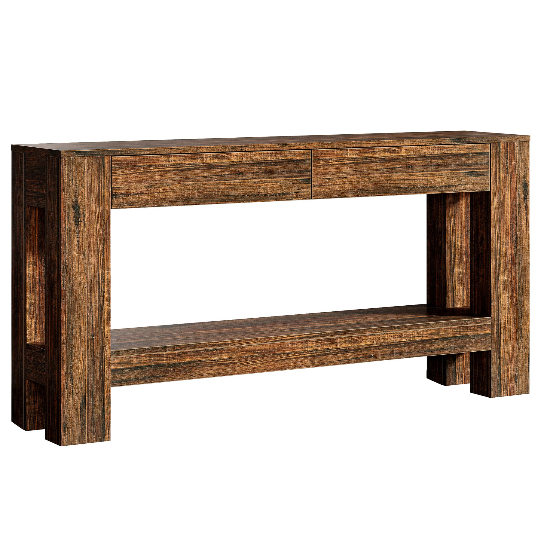 63" Console Table, Farmhouse Wooden Sofa Entryway Table with 2 Drawers - Image 11