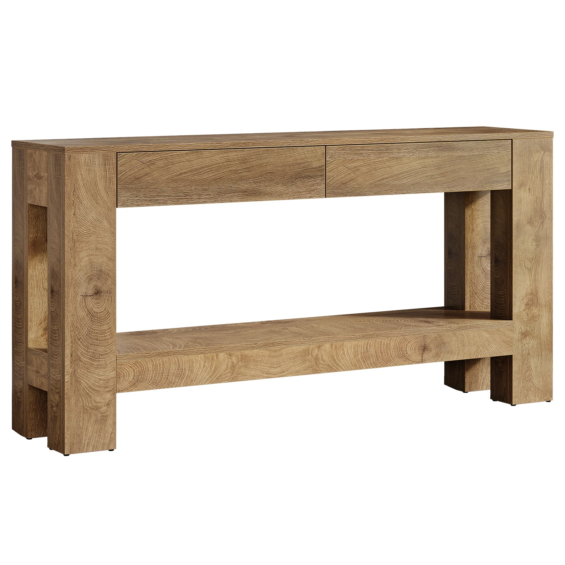 63" Console Table, Farmhouse Wooden Sofa Entryway Table with 2 Drawers - Image 12