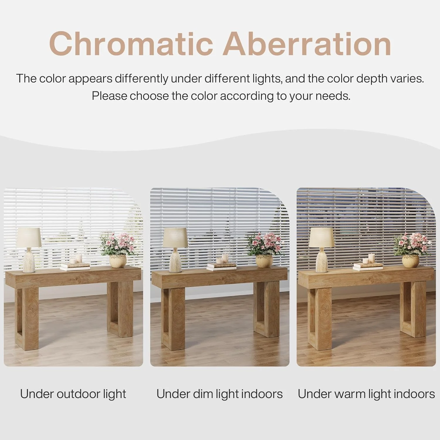63" Rustic Sofa Table, Chunky Console Table for Entryway - Image 10