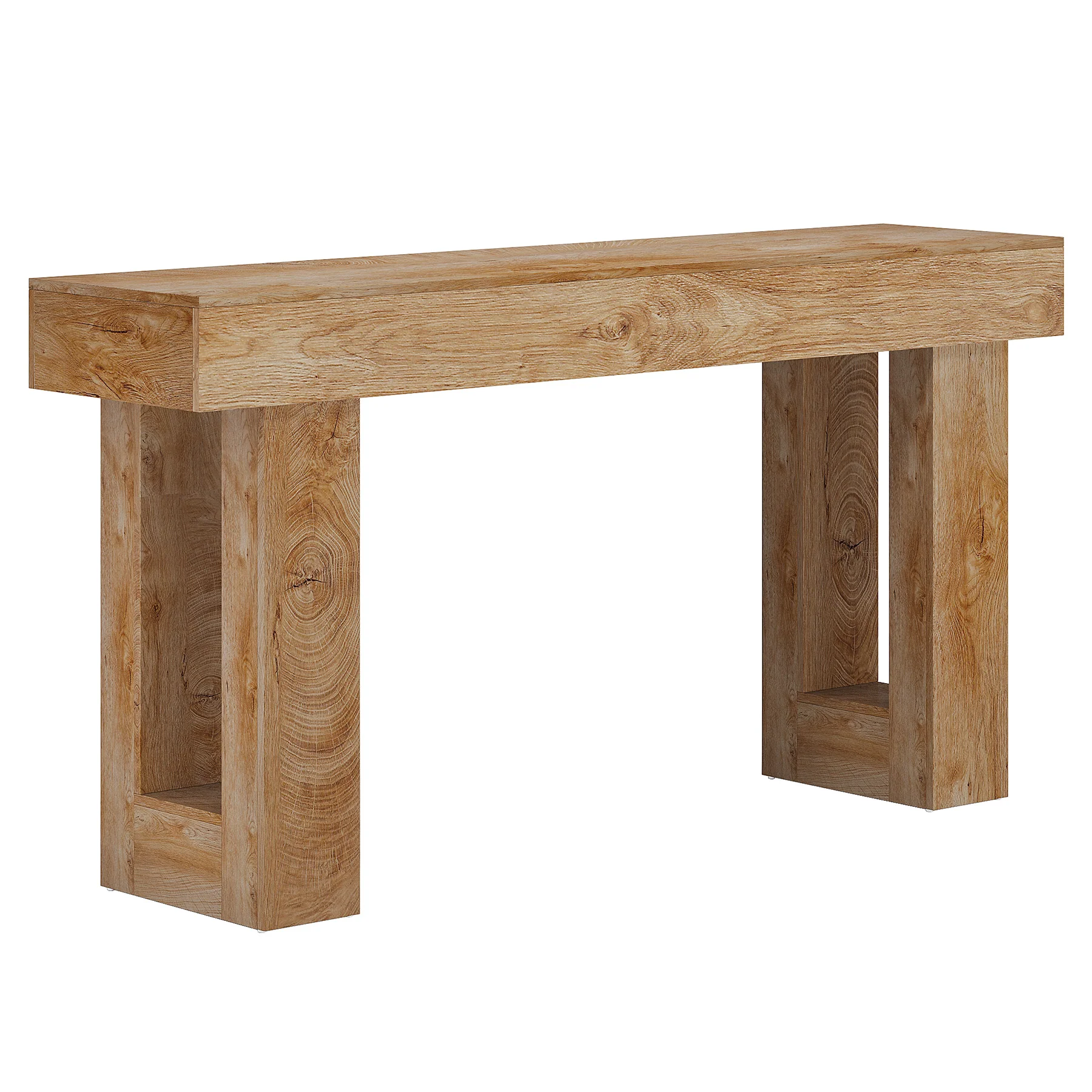 63" Rustic Sofa Table, Chunky Console Table for Entryway - Image 11
