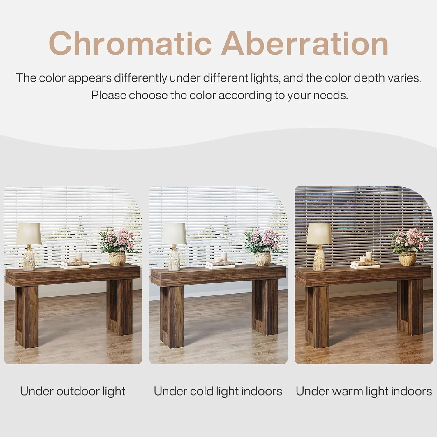 63" Rustic Sofa Table, Chunky Console Table for Entryway - Image 21
