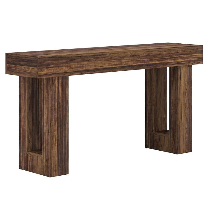 63" Rustic Sofa Table, Chunky Console Table for Entryway - Image 22