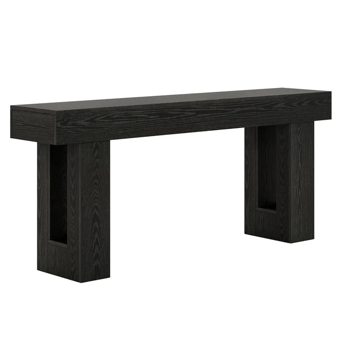 63" Rustic Sofa Table, Chunky Console Table for Entryway - Image 32