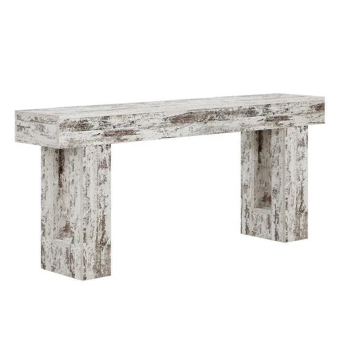 63" Rustic Sofa Table, Chunky Console Table for Entryway - Image 42