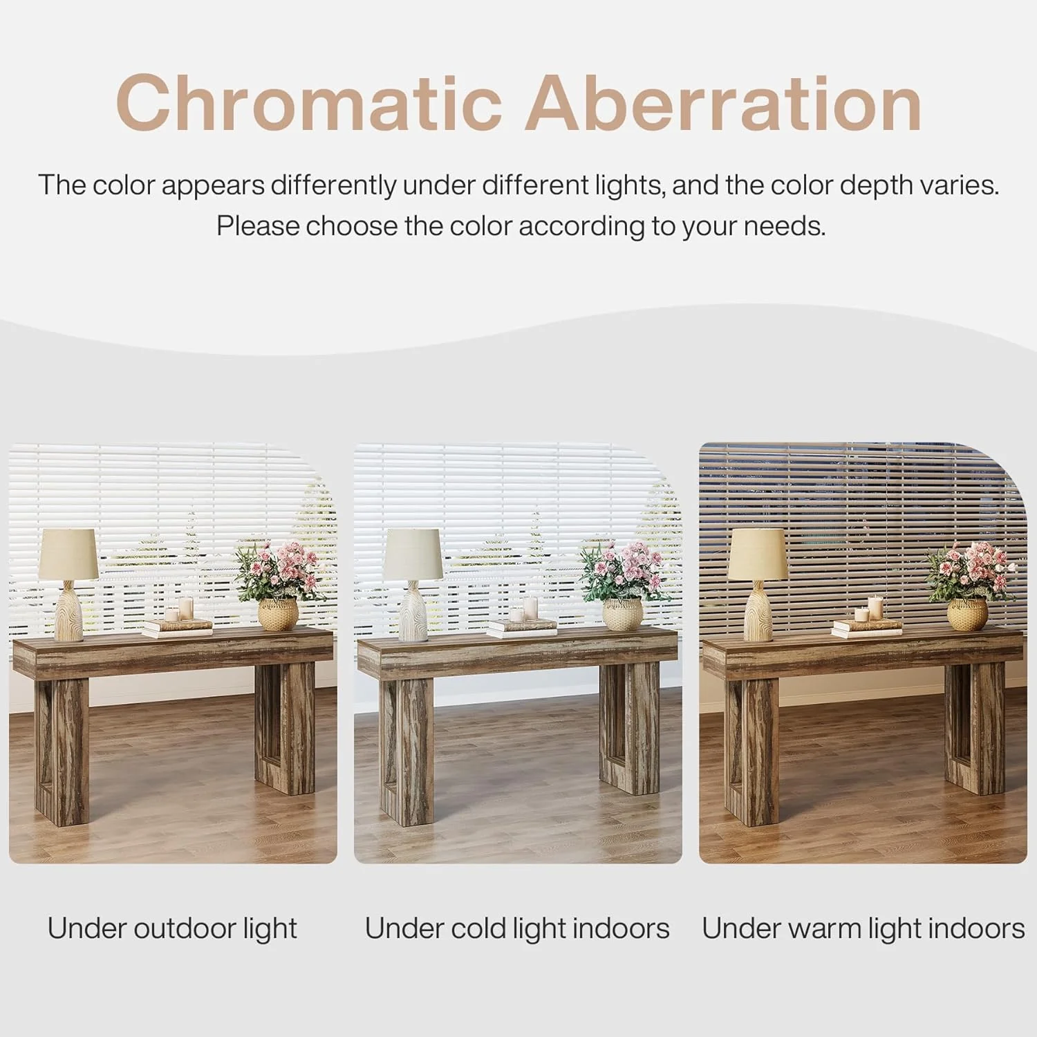 63" Rustic Sofa Table, Chunky Console Table for Entryway - Image 72